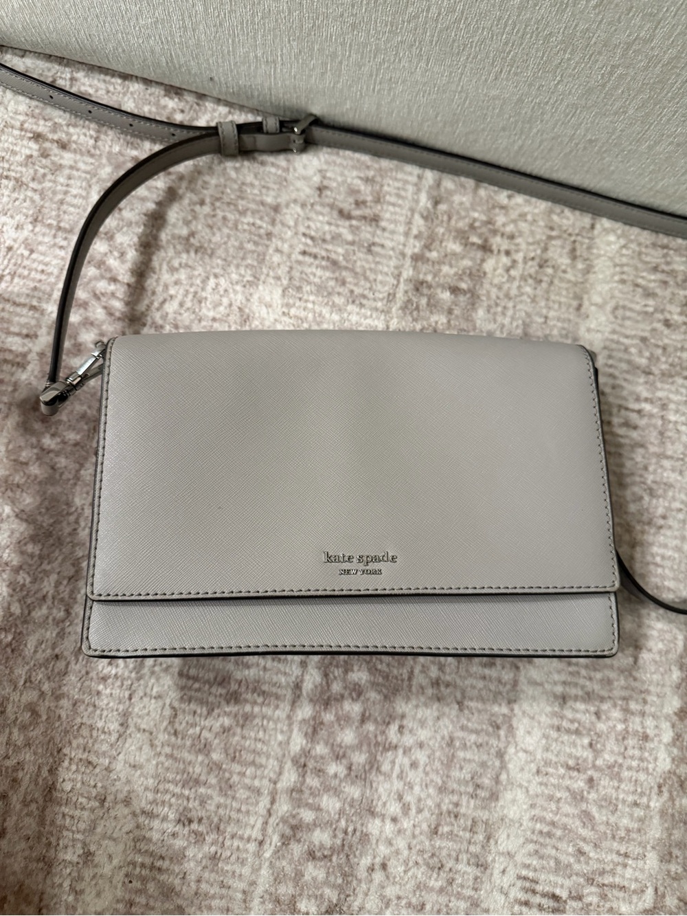 kate spade Light Gray Crossbody Wallet on a Chain
